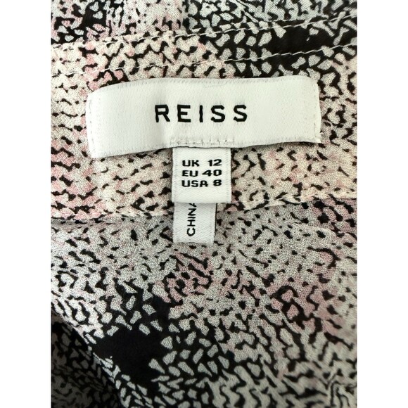Reiss Women's Size 12 Multicolor Abstract Circle Print Maggie Button Up Blouse - Picture 8 of 10